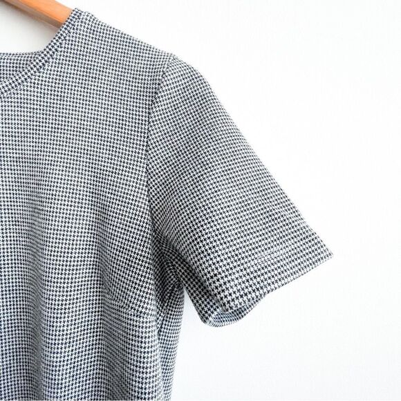 Dex Dress Knit Houndstooth Plaid Black White Short Sleeved Pullover Women's M - Picture 5 of 9